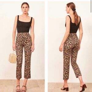 Reformation Marlon Leopard Cropped Pants Size 12